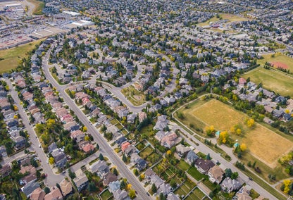 arial image of Calgary neighborhood
